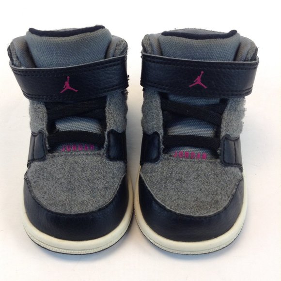 Nike Jordan 1 Flight 4 Prem GT Cool Grey/Vivid Pink-Black-White Sneakers - Picture 6 of 14